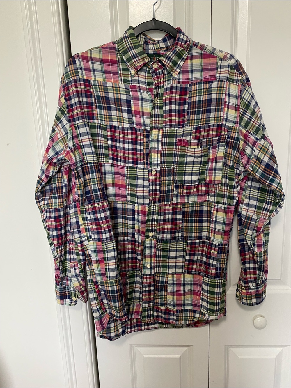 Men's Madras Multi-Color Plaid Button-Up Shirt